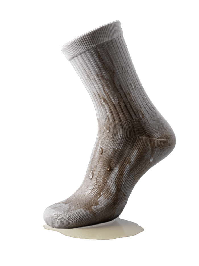 Wearing cotton socks